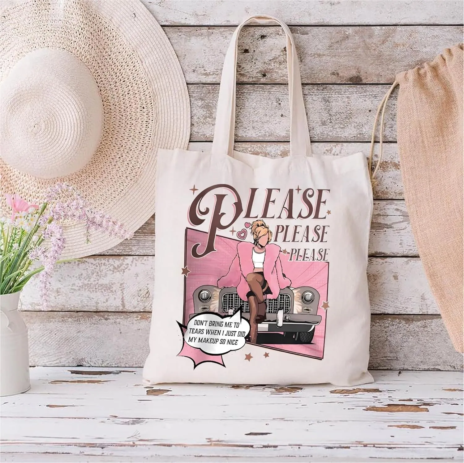 BLUPARK Please Please Please Tote Bag Singer Album Inspired Gift Singer Tote Bag Singer Merch Music Lover Gift Feminist Bag