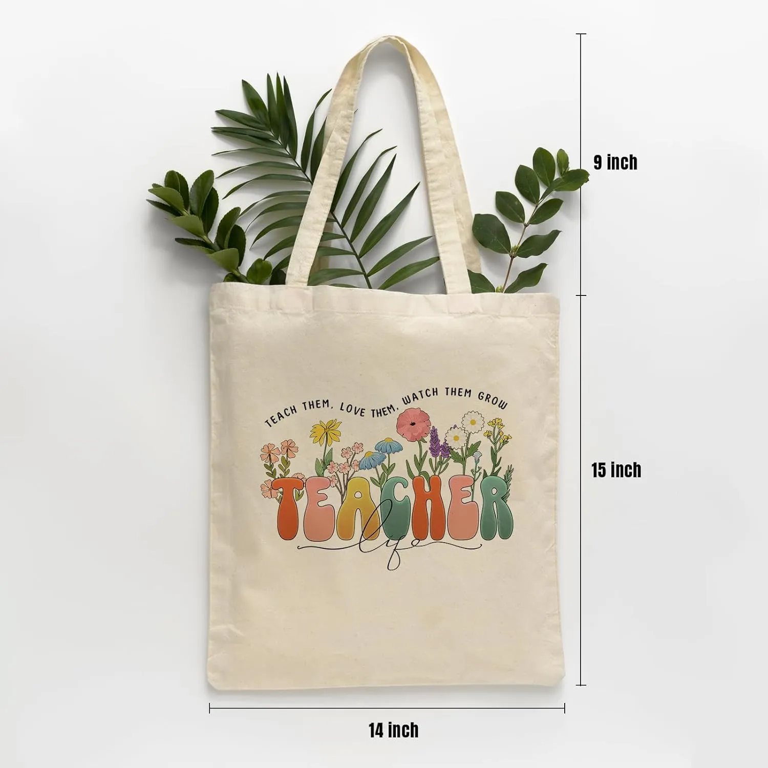 bmuvghi Teacher Appreciation Gifts Canvas Tote Bag Reusable Shopping Grocery Bags Birthday Gift for Teachers Women