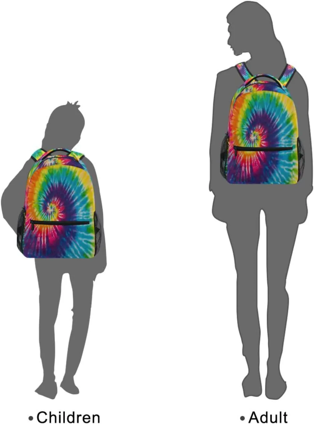 Boccsty Rainbow Swirl Tie Dye Kids Backpack for Boys Girls Boho Spiral Backpacks Preschool Toddler BookBags Kindergarten Elemetary School Bags