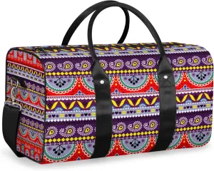 Bohemian Style Floral Travel Duffle Bag, Weekender Bags for Women Men, Carry on Overnight Bag Waterproof Gym Bags, Hospital Bag for Labor and Delivery
