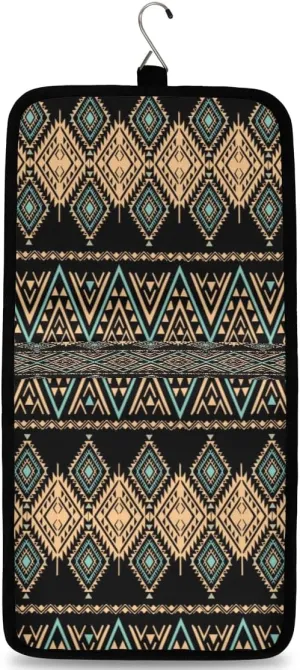Boho Southwest Ethnic Tribe Style Pattern Hanging Toiletry Bag Waterproof Makeup Cosmetic Bag Travel Bag Organizer for Accessories Shampoo Full Sized Container Travel-Essentials Toiletry Bag