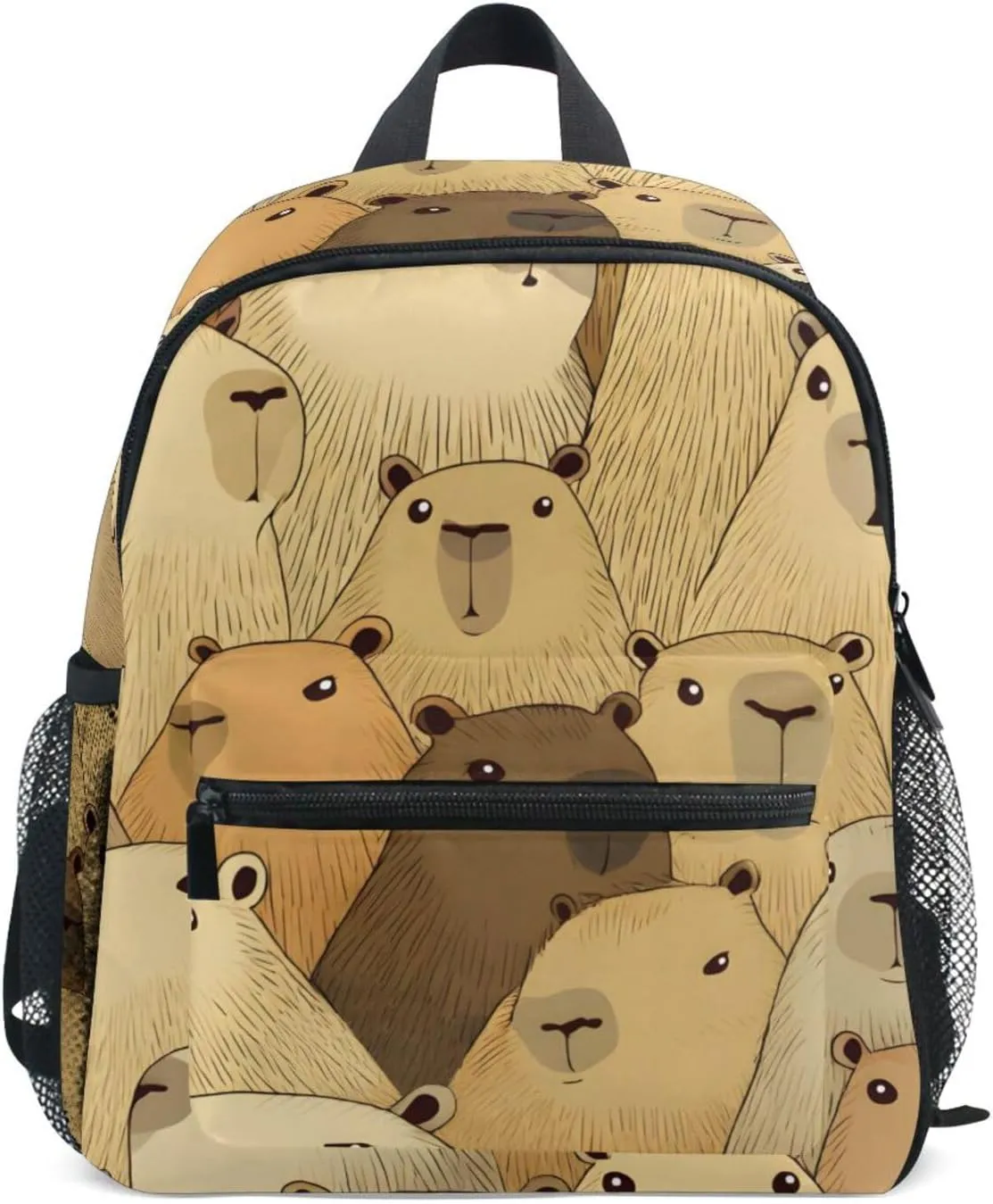 Bolaz Upgraded Backpack for School Teenagers Girls Boys-Dense Capybara Pattern,Travel Bag with Chest Buckle and Whistle