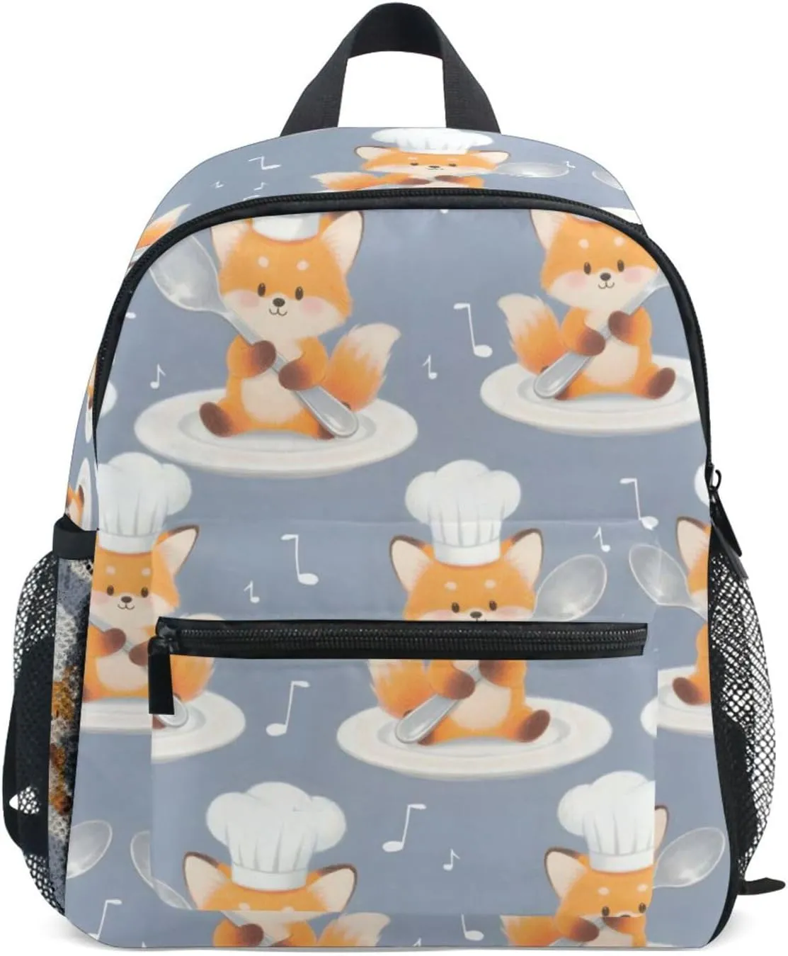 Bolaz Upgraded Backpack for School Teenagers Girls Boys-Fox Chef Pattern,Travel Bag with Chest Buckle and Whistle