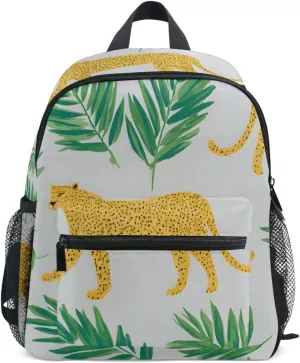 Bolaz Upgraded Backpack for School Teenagers Girls Boys-Palm Leaves Leopard Pattern,Travel Bag with Chest Buckle and Whistle