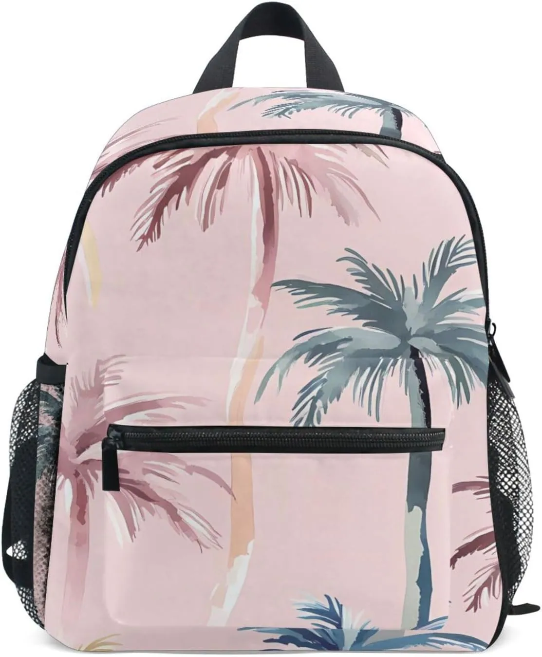Bolaz Upgraded Backpack for School Teenagers Girls Boys-Palm Trees Pink Background Pattern,Travel Bag with Chest Buckle and Whistle