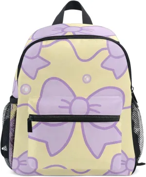Bolaz Upgraded Backpack for School Teenagers Girls Boys-Purple Bow Pattern,Travel Bag with Chest Buckle and Whistle