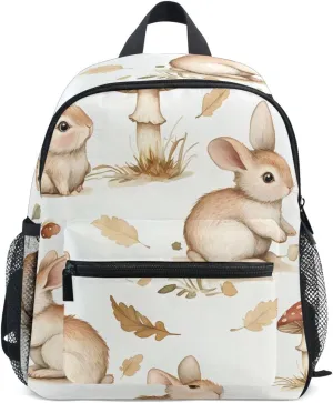 Bolaz Upgraded Backpack for School Teenagers Girls Boys-Rabbit Mushroom Pattern,Travel Bag with Chest Buckle and Whistle