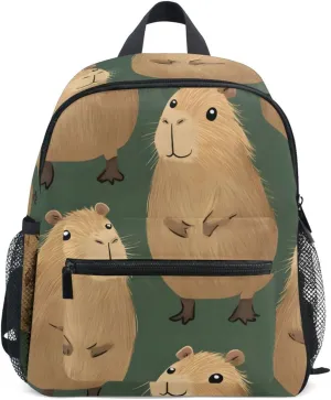 Bolaz Upgraded Backpack for School Teenagers Girls Boys-Standing Capybara Pattern,Travel Bag with Chest Buckle and Whistle