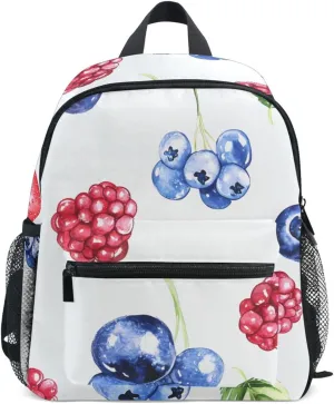 Bolaz Upgraded Backpack for School Teenagers Girls Boys-Strawberry Blueberry Pattern,Travel Bag with Chest Buckle and Whistle