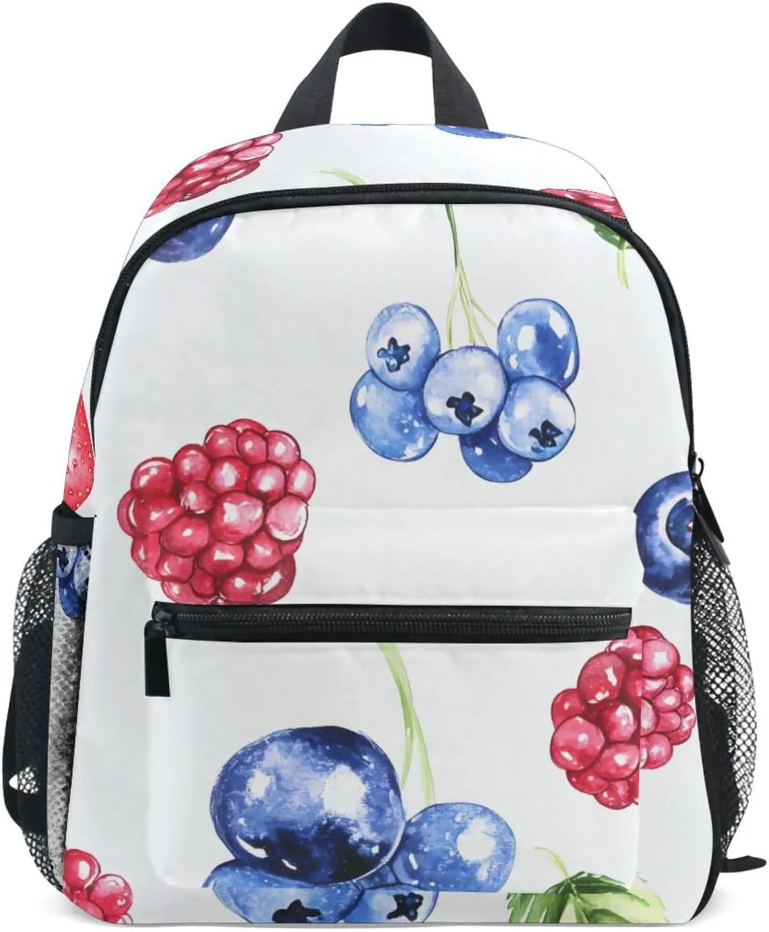 Bolaz Upgraded Backpack for School Teenagers Girls Boys-Strawberry Blueberry Pattern,Travel Bag with Chest Buckle and Whistle
