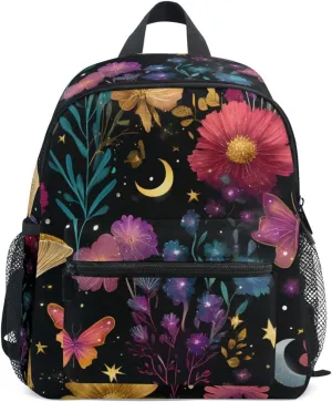 Bolaz Upgraded Backpack for School Teenagers Girls Boys-Vibrantly Colorful Flowers Pattern,Travel Bag with Chest Buckle and Whistle