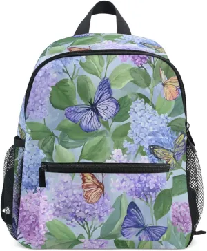 Bolaz Upgraded Backpack for School Teenagers Girls Boys-Watercolor Lilac Bush Butterfly Pattern,Travel Bag with Chest Buckle and Whistle