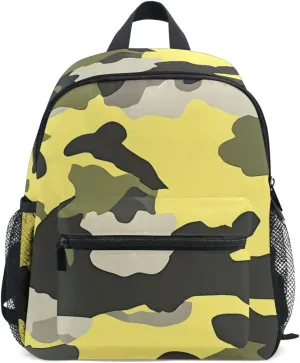 Bolaz Upgraded Backpack for School Teenagers Girls Boys-Yellow Green Black Camouflage Pattern,Travel Bag with Chest Buckle and Whistle