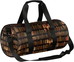 Book Library Sports Gym Bag Duffel Bags Workout Lightweight Shoulder Weekender Bag Travel Duffel Bag for Men Women(Bookshelf)