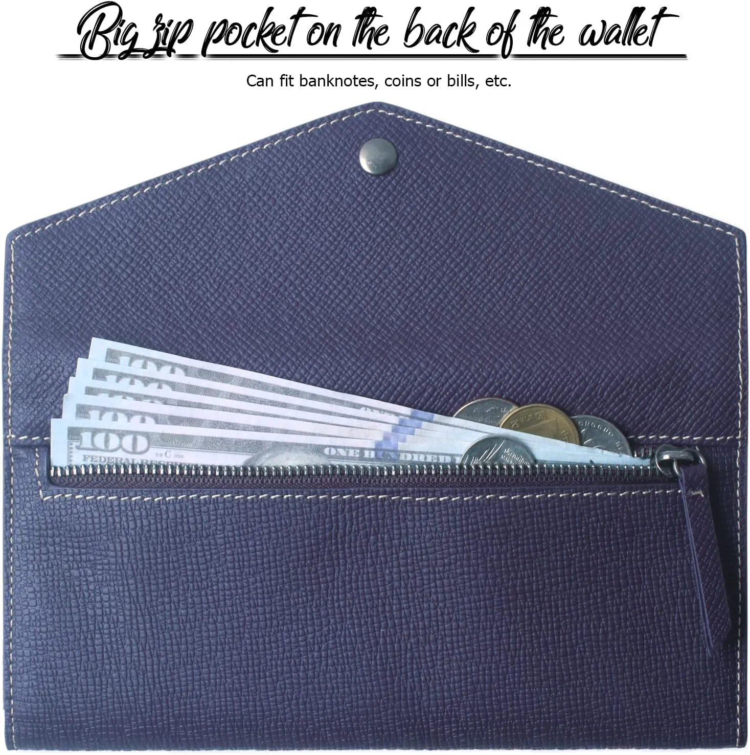 Borgasets Wallet for Women Bifold Leather Ladies Phone Cluth Travel Long Zipper Purse with Large Capacity and Thin