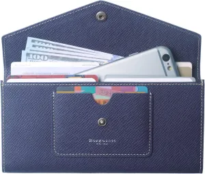 Borgasets Wallet for Women Bifold Leather Ladies Phone Cluth Travel Long Zipper Purse with Large Capacity and Thin