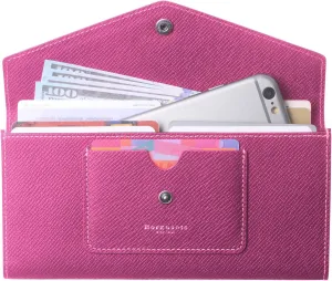 Borgasets Wallet for Women Bifold Leather Ladies Phone Cluth Travel Long Zipper Purse with Large Capacity and Thin