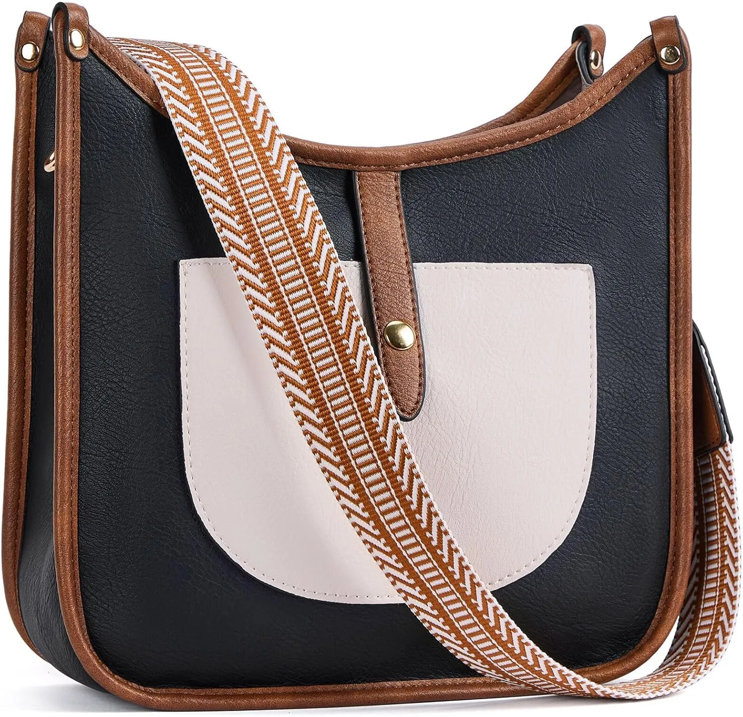 BOSTANTEN Crossbody Bags for Women Trendy Vegan Leather Hobo Handbags Fashion Shoulder Purse with Adjustable Guitar Strap
