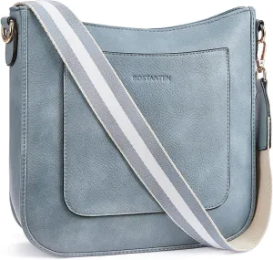 BOSTANTEN Crossbody Bags for Women Trendy Vegan Leather Hobo Handbags Fashion Shoulder Purse with Adjustable Guitar Strap