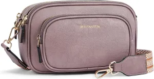 BOSTANTEN Crossbody Bags for Women Vegan Leather Purse Shoulder Handbags with Wide Strap