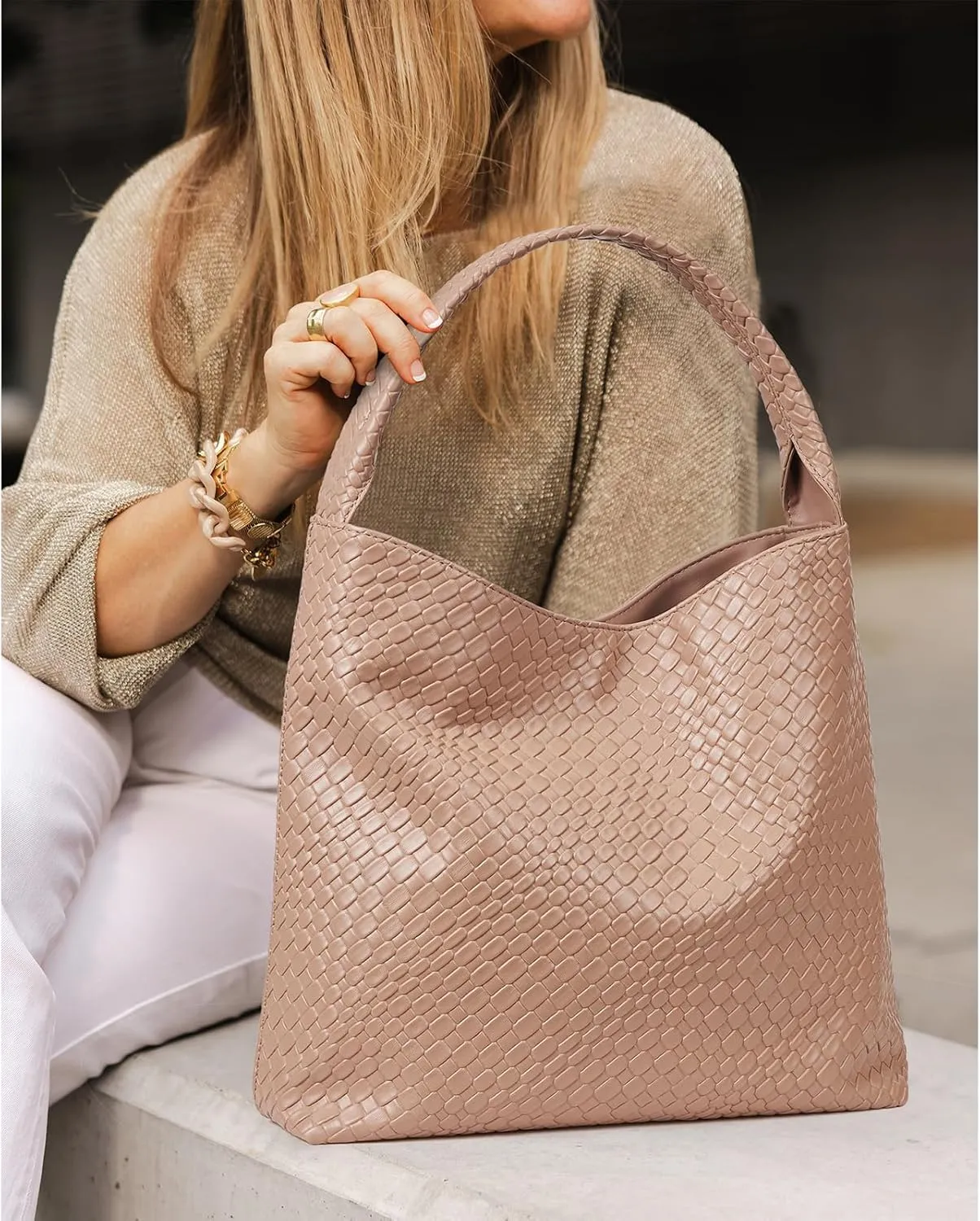 BOSTANTEN Shoulder Bag for Women Trendy Summer Hobo Handbag Purse Top-handlde Tote Bag