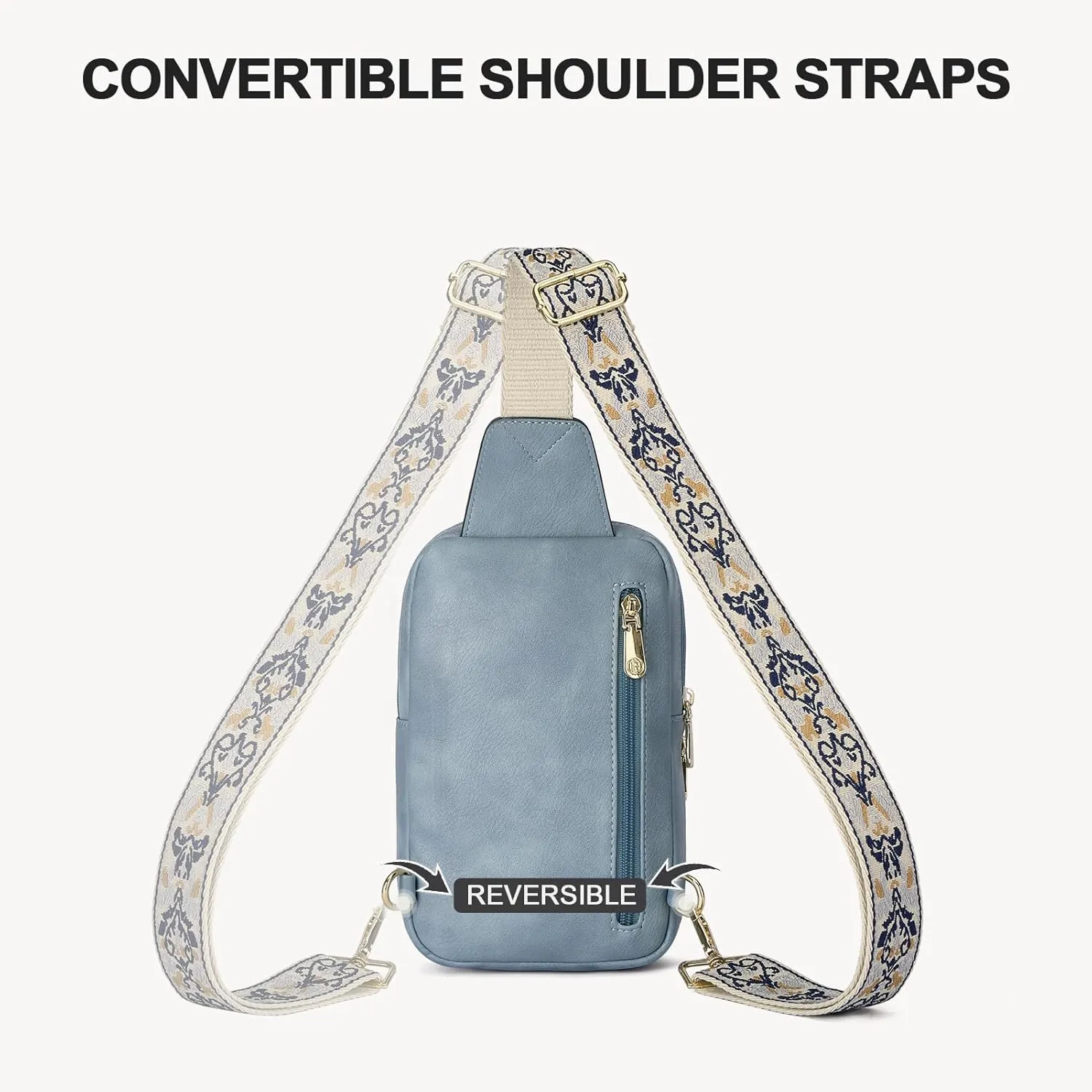 BOSTANTEN Sling Bag Quilted Crossbody Bags for Women Cross Body Purse Leather Fanny Pack with Adjustable Guitar Strap