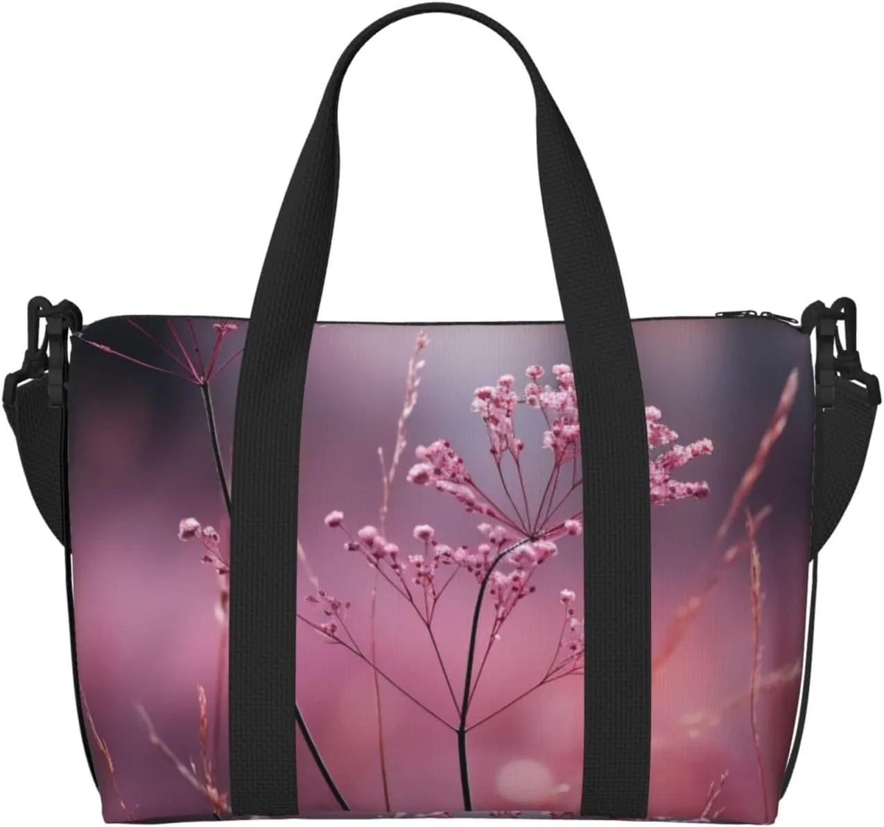Botanical Floral print Handbag Oxford shoulder bag casual shoulder bag weekend bag large capacity storage bag