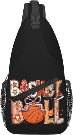 Bow Football Game Day Crossbody Bag Adjustable Sling Bag Casual Chest Bags Travel Shoulder Backpack