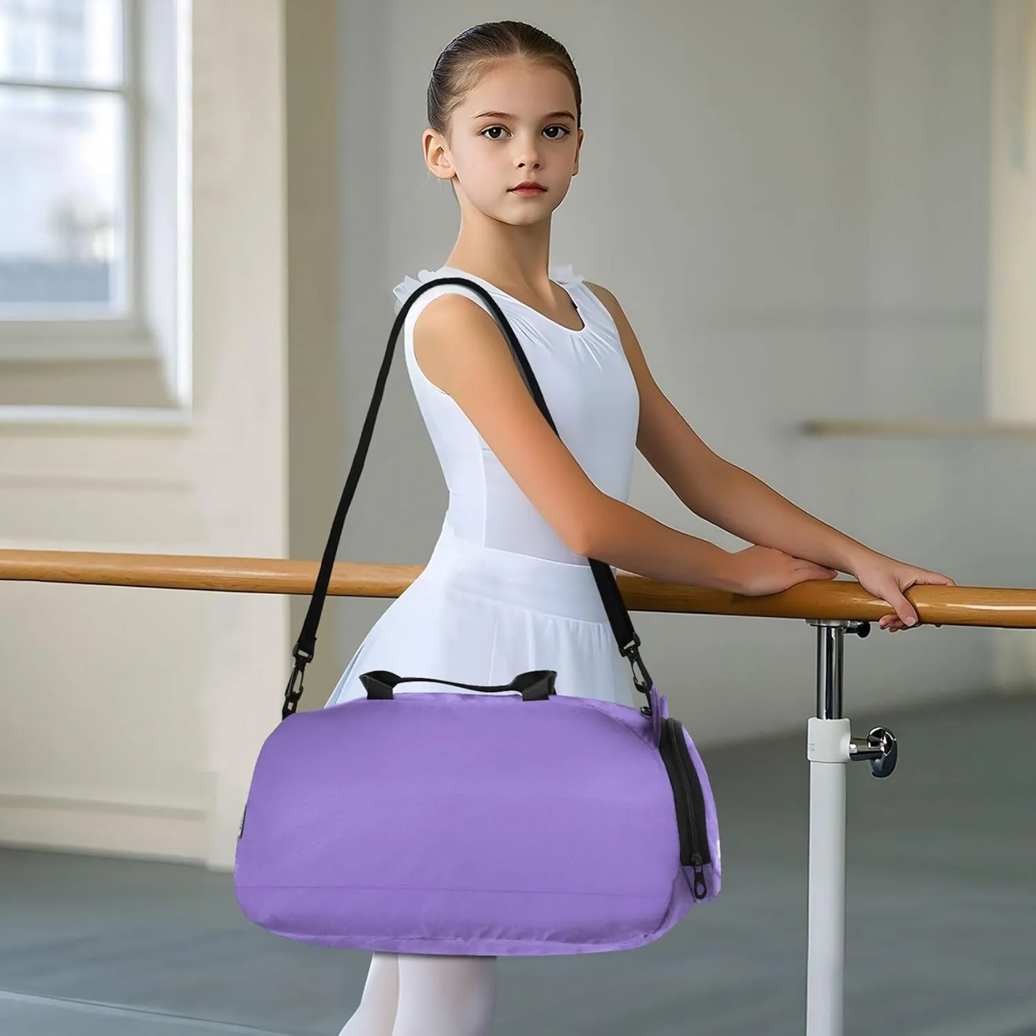 Boys Carry on Duffel Bag Medium Purple Toddler Weekender Bags Girls Tote Duffle Bags Travel with Shoulder Strap