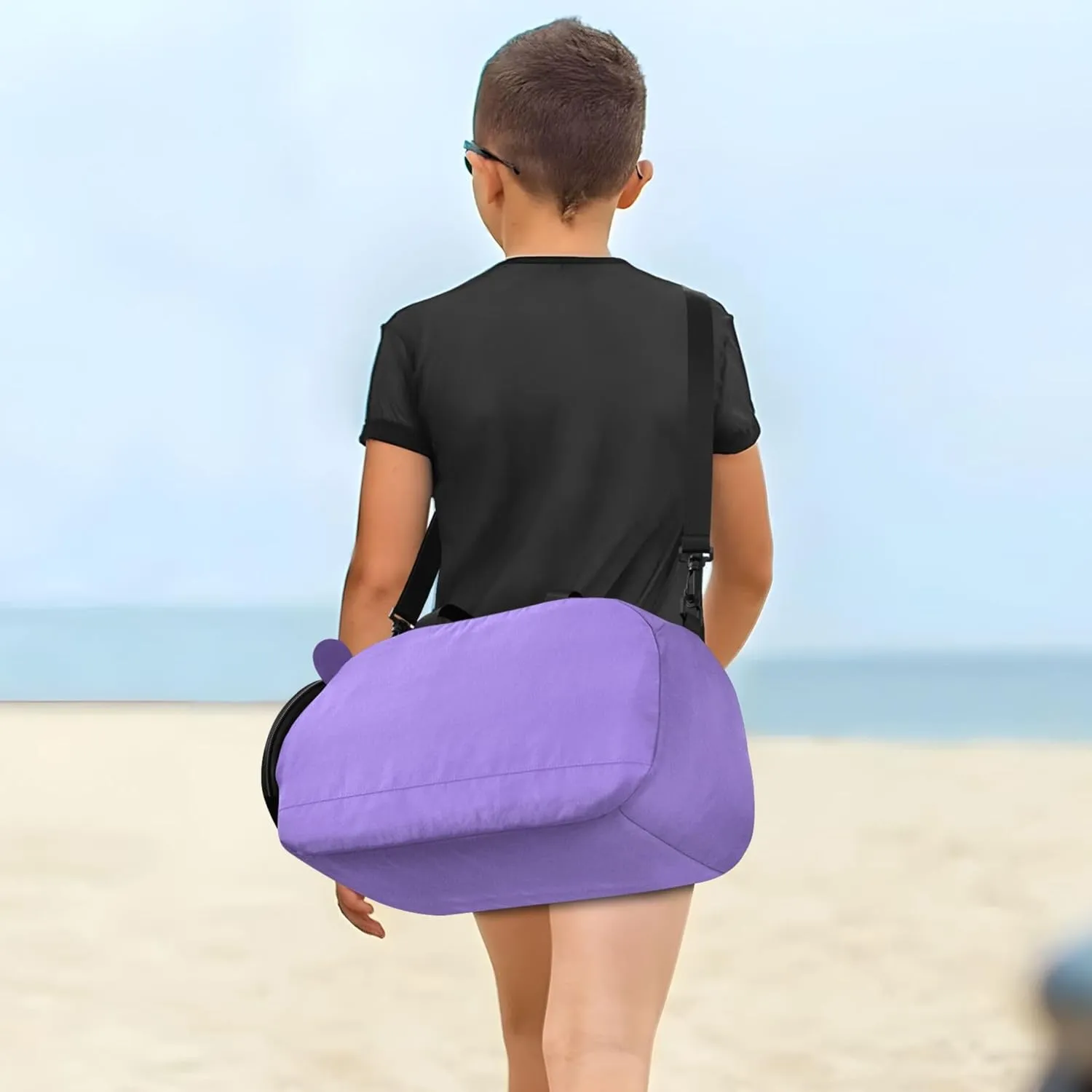 Boys Carry on Duffel Bag Medium Purple Toddler Weekender Bags Girls Tote Duffle Bags Travel with Shoulder Strap