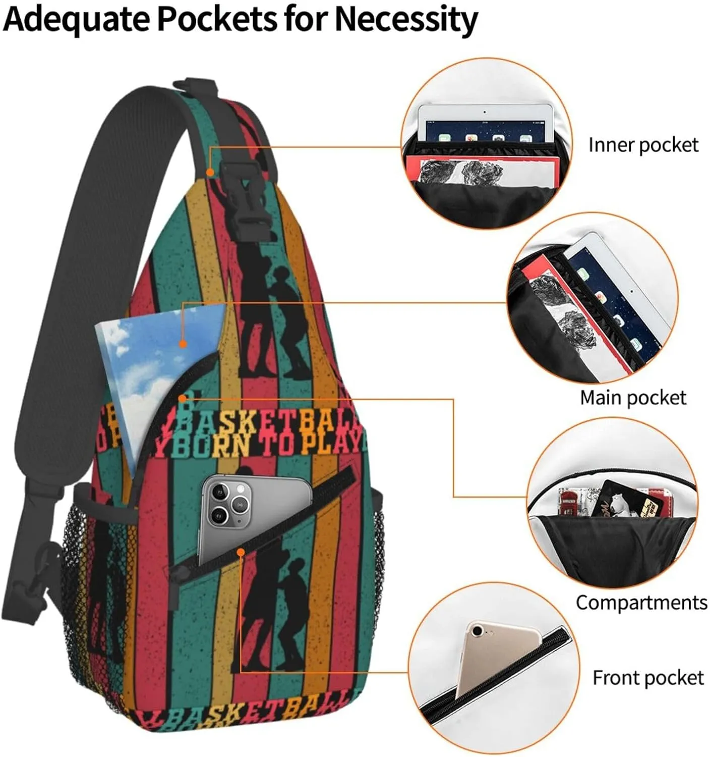 Breast Cancer Awareness Ribbon Faith Hope Love Sunflower Crossbody Bag Sling Bag Chest Bags Travel Shoulder Backpack