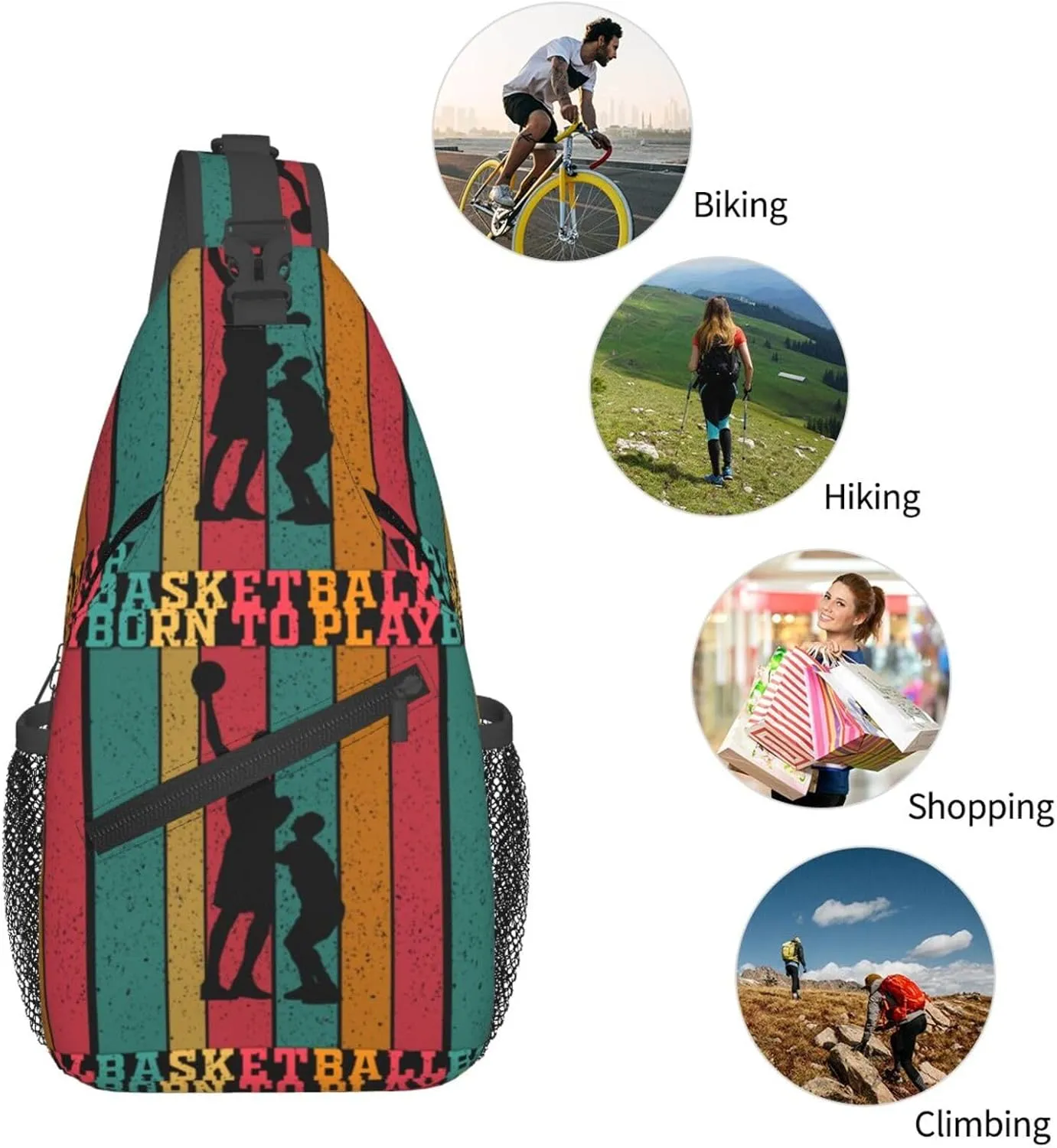 Breast Cancer Awareness Ribbon Faith Hope Love Sunflower Crossbody Bag Sling Bag Chest Bags Travel Shoulder Backpack