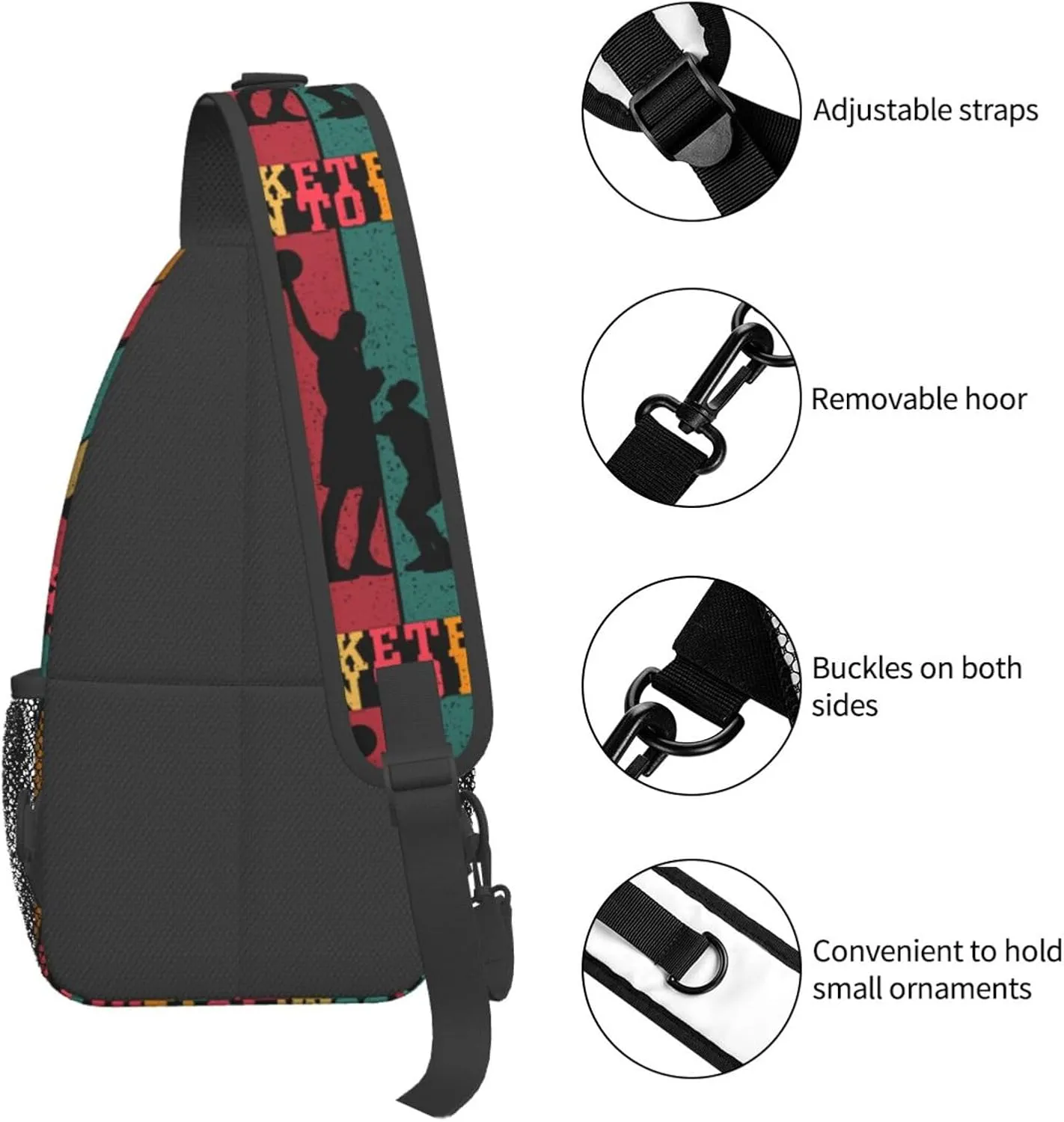 Breast Cancer Awareness Ribbon Faith Hope Love Sunflower Crossbody Bag Sling Bag Chest Bags Travel Shoulder Backpack