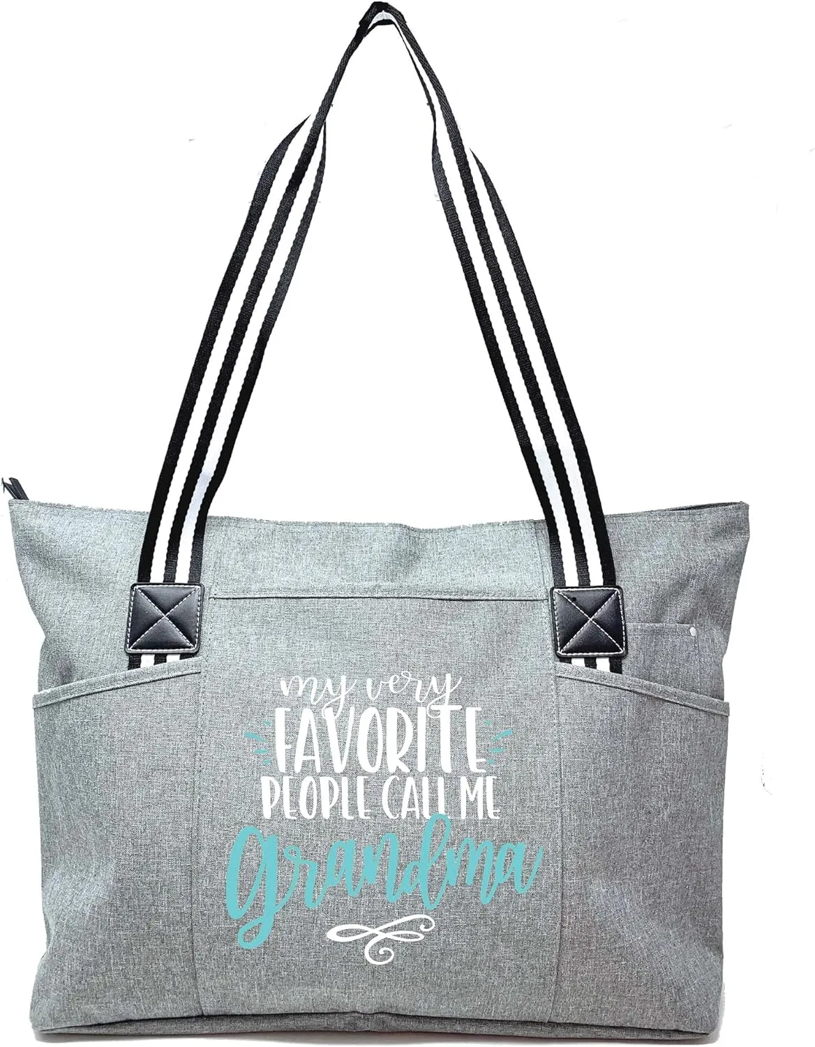 Brooke & Jess Designs Tote Bag for Grandma – Sturdy Canvas Grandma Tote w/Zipper & Inner Pocket Grandma Bag for Everyday Use