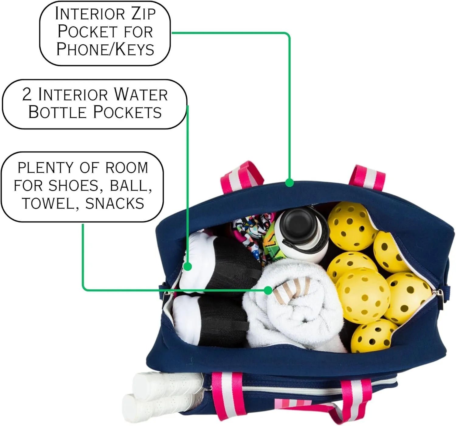 Brooklyn Pickleball Bag - Women's Pickleball Bag, Quality Construction, Functional And Stylish Design