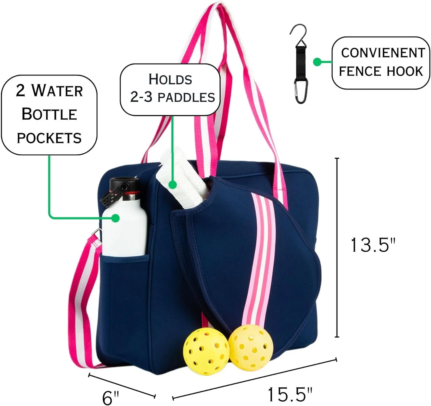 Brooklyn Pickleball Bag - Women's Pickleball Bag, Quality Construction, Functional And Stylish Design