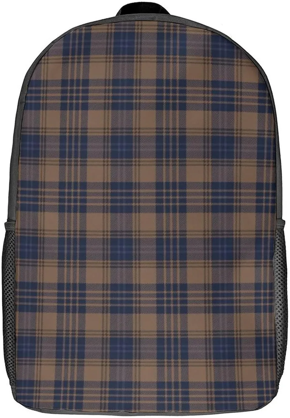 Brown Blue Tartan Plaid Backpack Lightweight Waterproof Backpacks Laptop Backpack for Unisex Casual Travel Daypacks Large Capacity