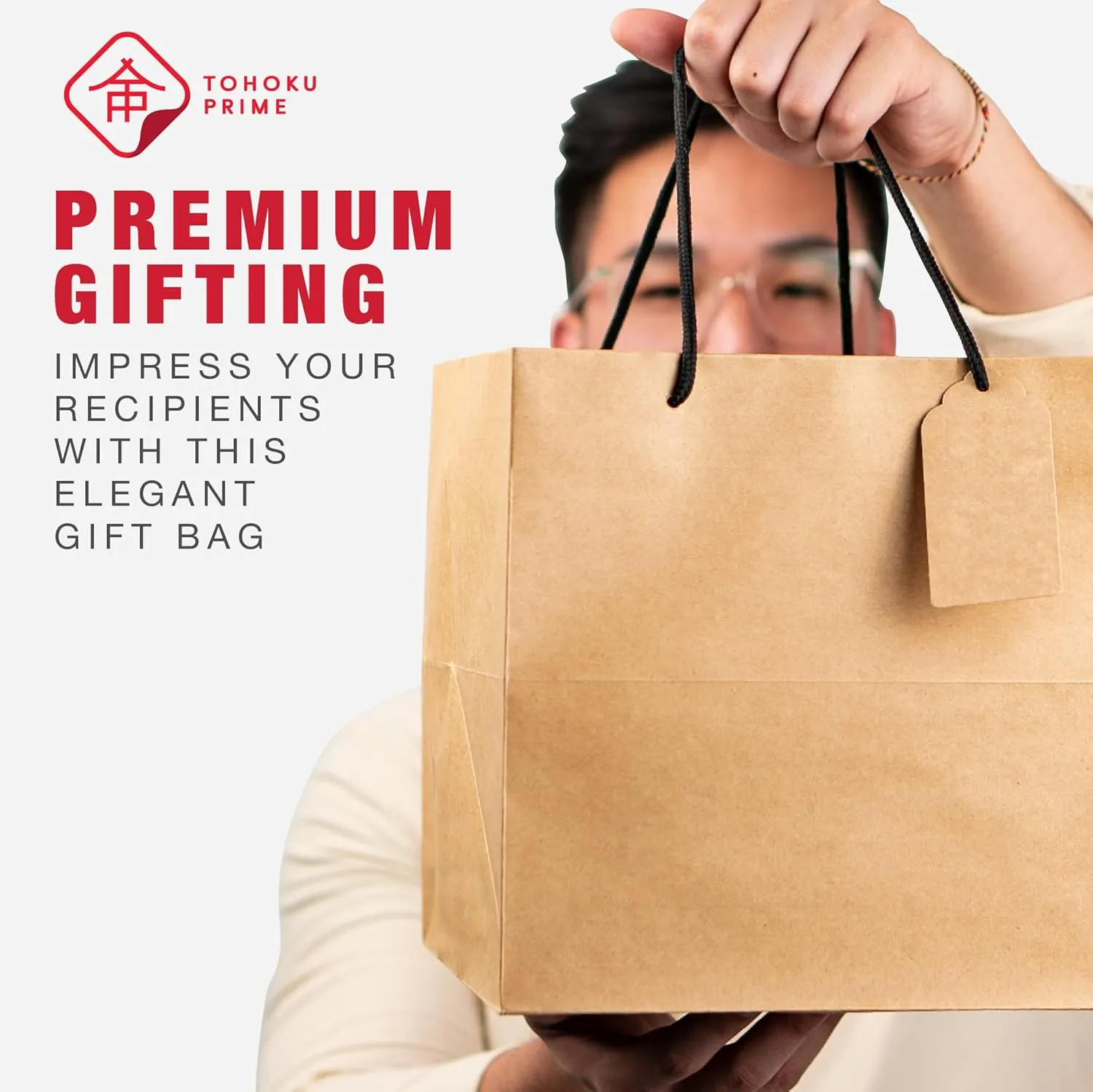 Brown Wide Bottom Paper Bags with Handles Bulk, 30PCS 10"x10"x10" Square Gift Bag Perfect for 9" & 8" Cake Box, Square Gift Bags for 8" Gift Box