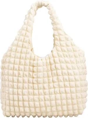 Bubble Large Shoulder Bags for Women Puff Tote Handbag and Purse Cloud Casual Shopping Travel Bag Lightweight