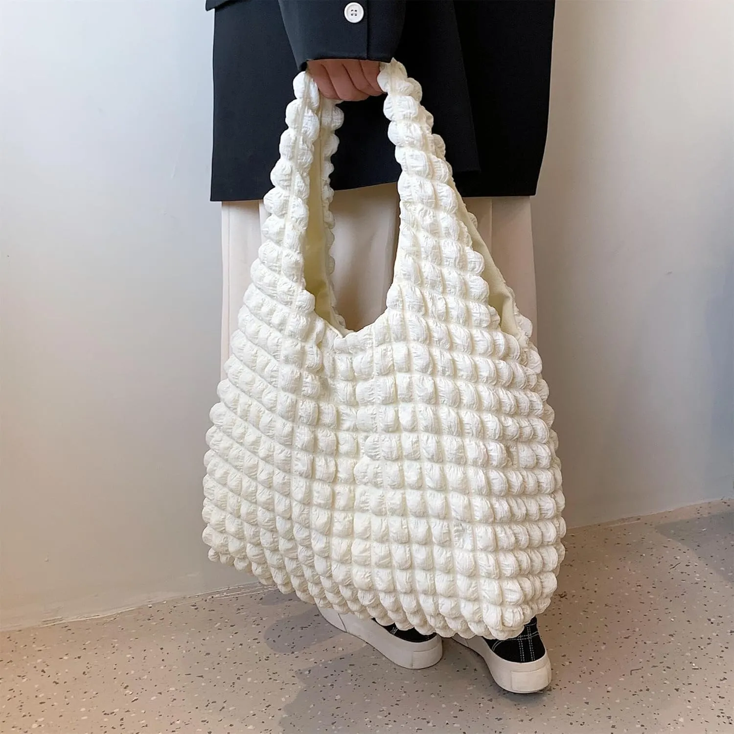 Bubble Large Shoulder Bags for Women Puff Tote Handbag and Purse Cloud Casual Shopping Travel Bag Lightweight
