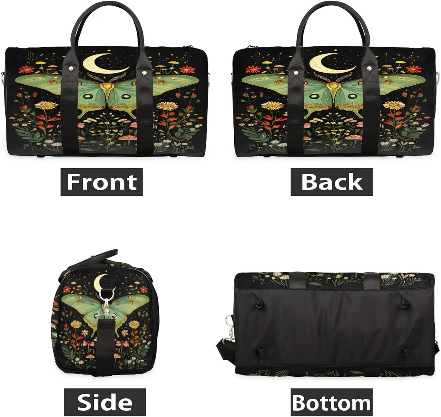 Butterfly Duffle Bag for Travel, Overnight Weekend Gym Carry On Luggage Bag, Floral Travel Duffel Bag for Men Women