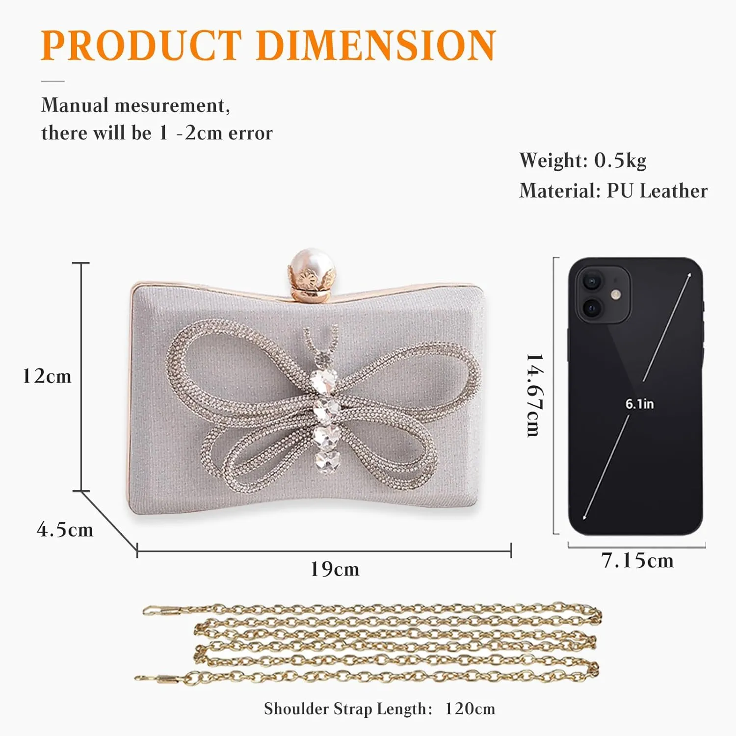 Butterfly Evening Bag Rhinestone Clutch Bag for Women Bridal Wedding Purse Crystal Handbag Sequin Shoulder Bag
