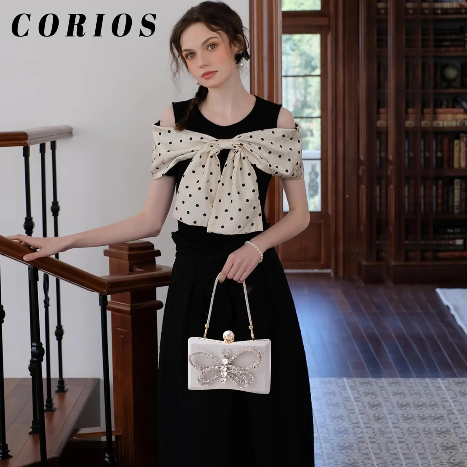 Butterfly Evening Bag Rhinestone Clutch Bag for Women Bridal Wedding Purse Crystal Handbag Sequin Shoulder Bag