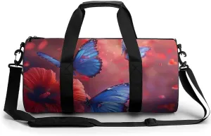 Butterfly Insect Animal Gym Bag Workout Sports Bag Lightweight Tote Duffel Bag Travel Weekender Bag for Women Men
