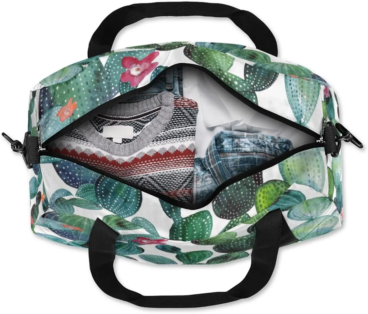 Cactus Floral Gym Bag, Duffle Bag, Weekender Bag, Duffel Bag, Overnight Bag, Travel Duffel Bag, Dance Bag, Tote Bag, Beach Bag, Pool Bag, Gym Duffle Bag, Carry on Bag