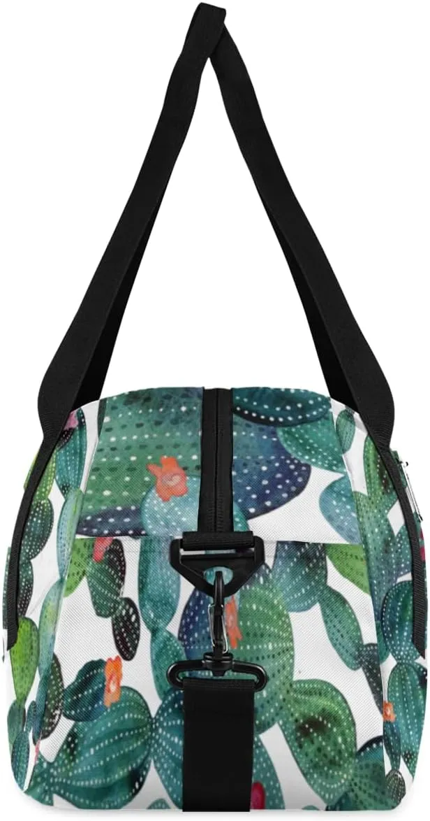 Cactus Floral Gym Bag, Duffle Bag, Weekender Bag, Duffel Bag, Overnight Bag, Travel Duffel Bag, Dance Bag, Tote Bag, Beach Bag, Pool Bag, Gym Duffle Bag, Carry on Bag