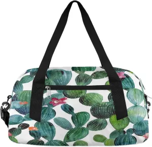 Cactus Floral Gym Bag, Duffle Bag, Weekender Bag, Duffel Bag, Overnight Bag, Travel Duffel Bag, Dance Bag, Tote Bag, Beach Bag, Pool Bag, Gym Duffle Bag, Carry on Bag