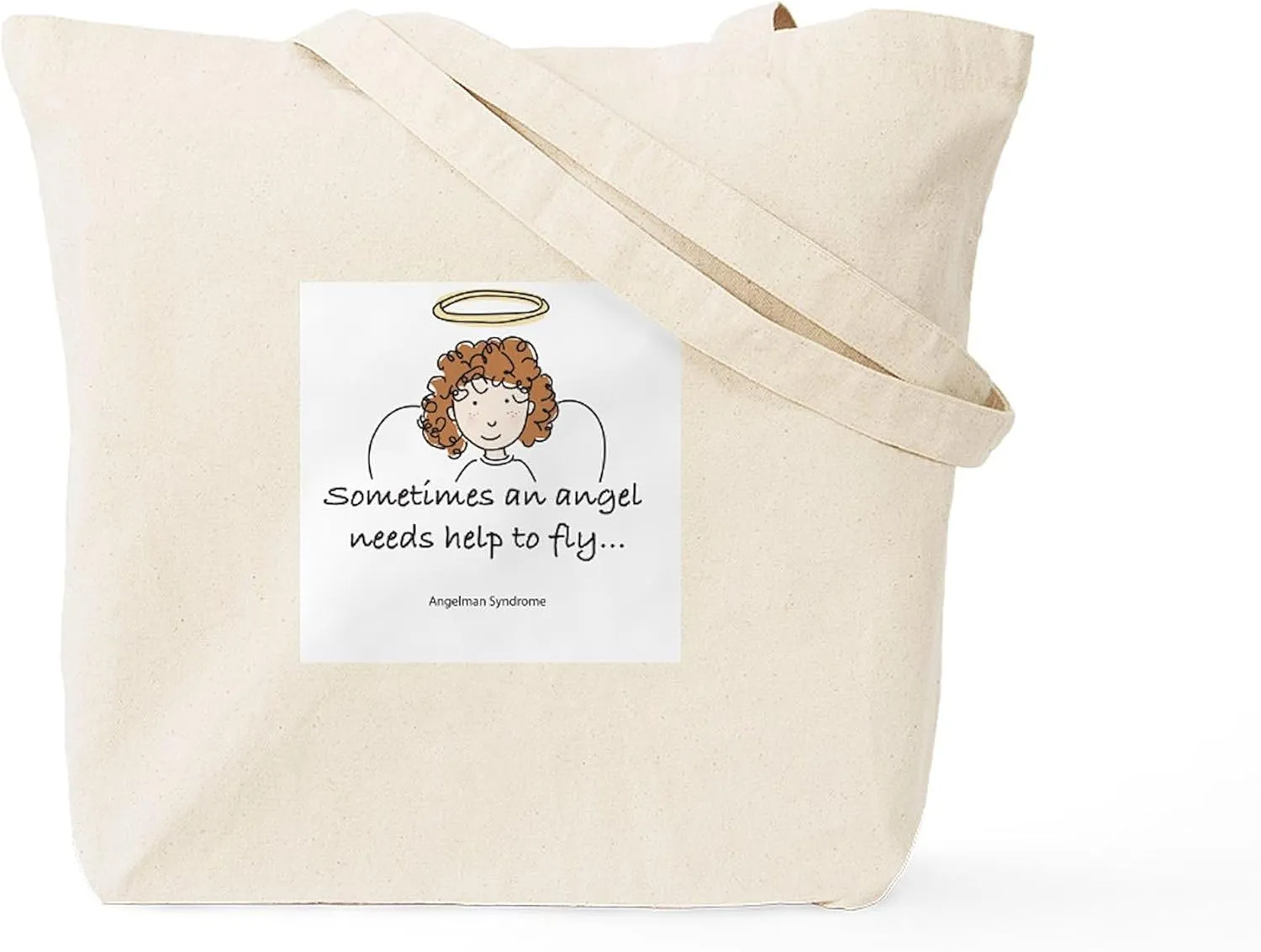 CafePress Angelman Syndrome Awareness Tote Bag Reusable Natural Beige Canvas Shopping Bag