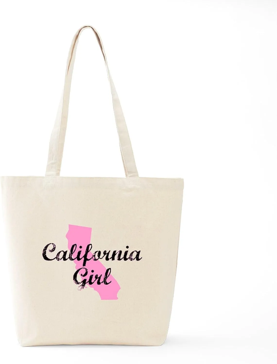 CafePress California Girl Shirt Baby Clothes Tote Bag Reusable Natural Beige Canvas Shopping Bag