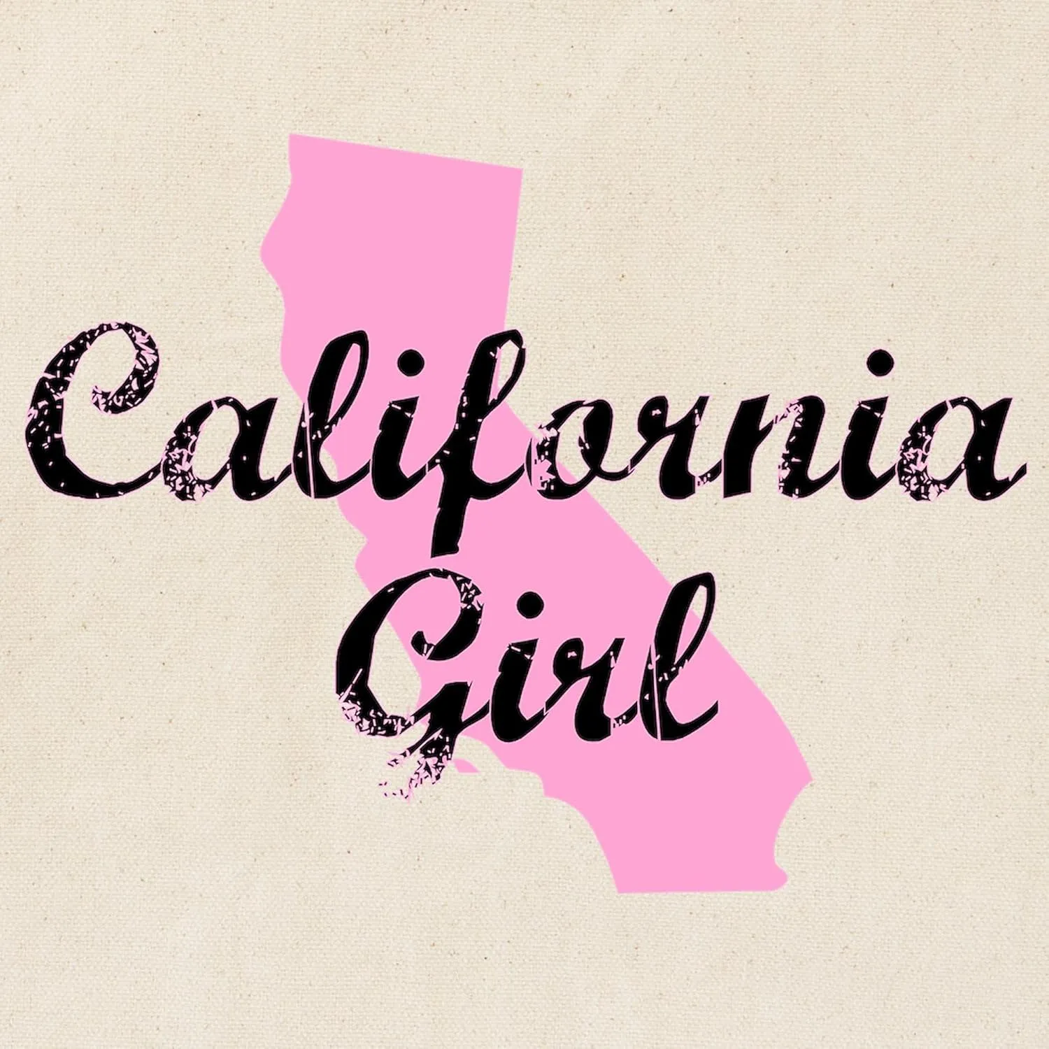 CafePress California Girl Shirt Baby Clothes Tote Bag Reusable Natural Beige Canvas Shopping Bag